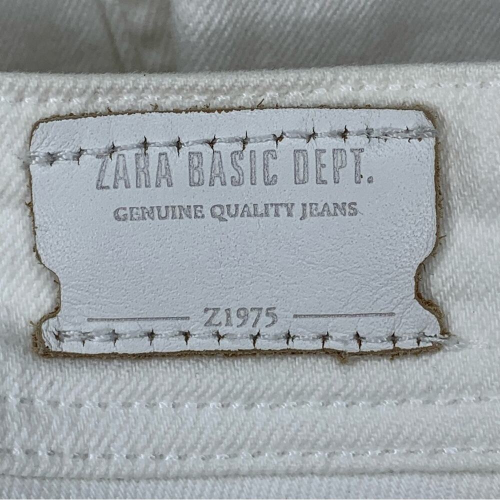 Zara Basic White Skinny Jeans with Floral Embroidery Size 2 - Picture 10 of 11